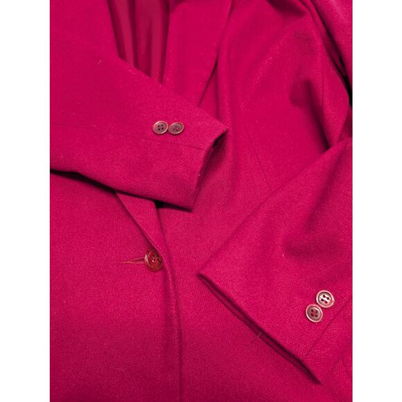 Dumas Blazer Womens LRG 14 Red Wool Jacket One Button Lined Vintage Made In USA - Picture 11 of 13